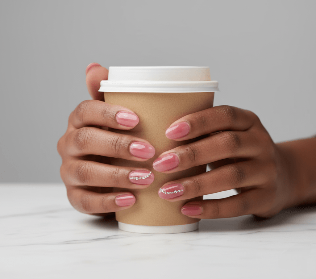 Press on Nails, short and Pink